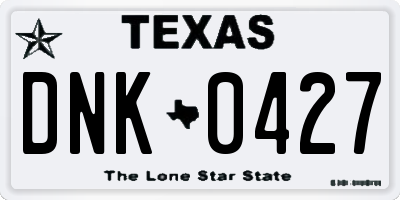 TX license plate DNK0427