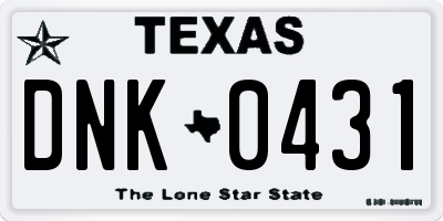 TX license plate DNK0431