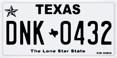 TX license plate DNK0432