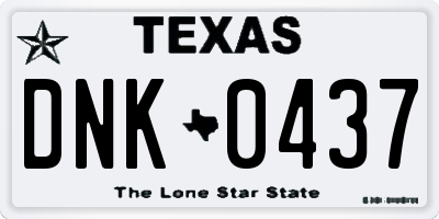 TX license plate DNK0437