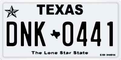 TX license plate DNK0441