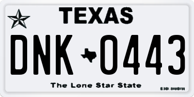 TX license plate DNK0443