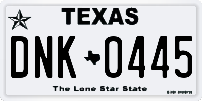 TX license plate DNK0445