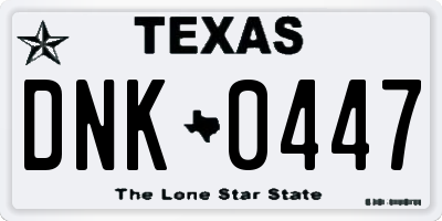 TX license plate DNK0447