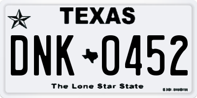 TX license plate DNK0452
