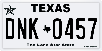 TX license plate DNK0457