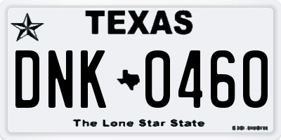 TX license plate DNK0460
