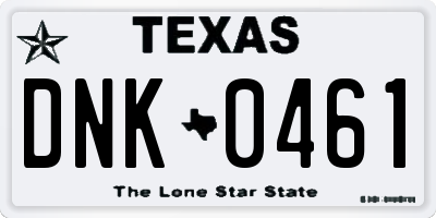 TX license plate DNK0461