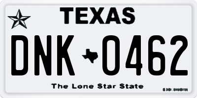 TX license plate DNK0462