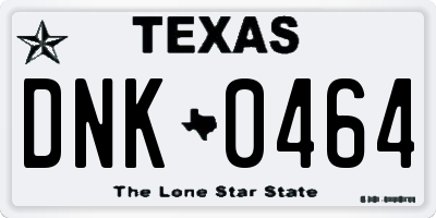 TX license plate DNK0464
