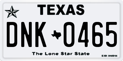 TX license plate DNK0465