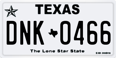 TX license plate DNK0466