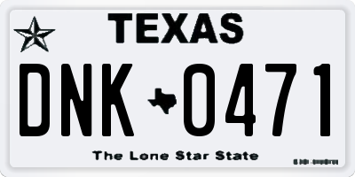 TX license plate DNK0471