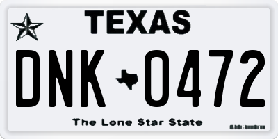TX license plate DNK0472