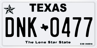 TX license plate DNK0477