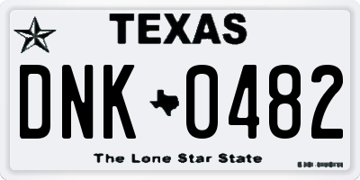 TX license plate DNK0482