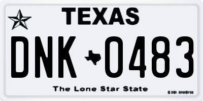 TX license plate DNK0483