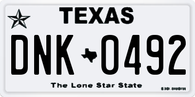 TX license plate DNK0492
