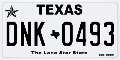 TX license plate DNK0493