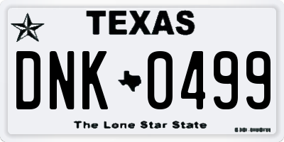 TX license plate DNK0499