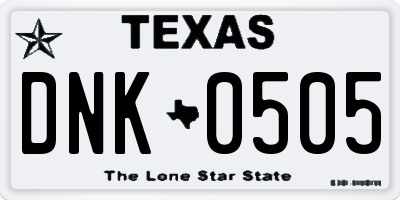 TX license plate DNK0505