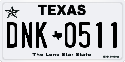 TX license plate DNK0511