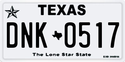 TX license plate DNK0517