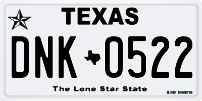 TX license plate DNK0522