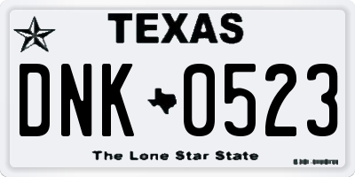 TX license plate DNK0523