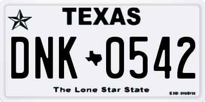 TX license plate DNK0542