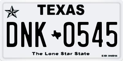 TX license plate DNK0545