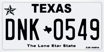 TX license plate DNK0549