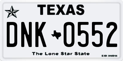 TX license plate DNK0552