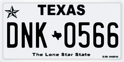 TX license plate DNK0566