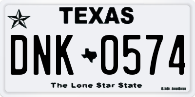 TX license plate DNK0574
