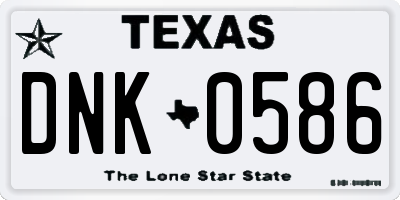 TX license plate DNK0586