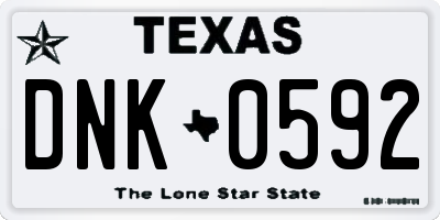 TX license plate DNK0592