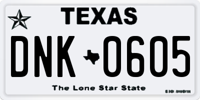 TX license plate DNK0605