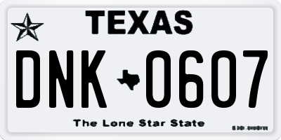 TX license plate DNK0607