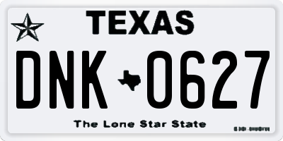 TX license plate DNK0627