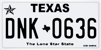 TX license plate DNK0636