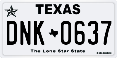 TX license plate DNK0637