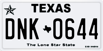 TX license plate DNK0644