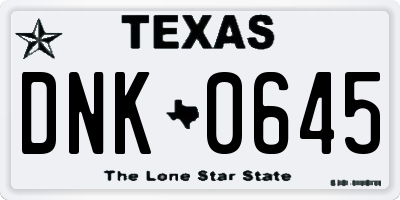 TX license plate DNK0645