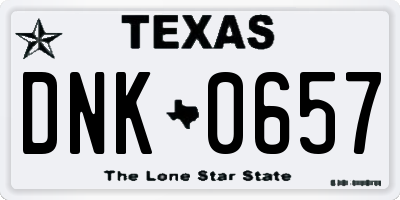 TX license plate DNK0657