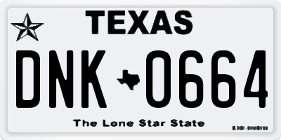 TX license plate DNK0664