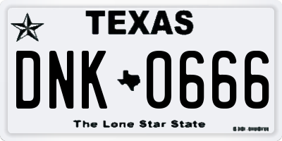 TX license plate DNK0666