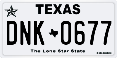 TX license plate DNK0677