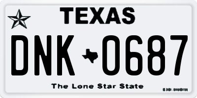 TX license plate DNK0687