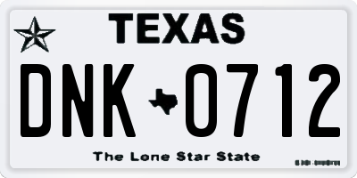 TX license plate DNK0712
